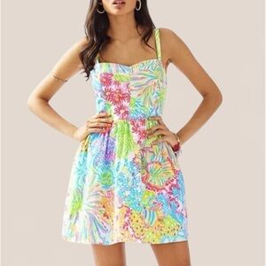 Lilly Pulitzer | Multi Lovers Coral Ardleigh Mini Dress Size 4 Easter Vacation